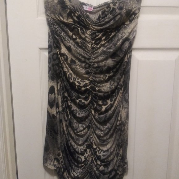 Animal Print Strapless Bodycon Mini Dress - Picture 1 of 4